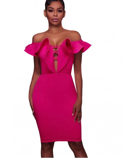 Rochie Mulata Midi Roz Rochie Mulata Midi Roz
